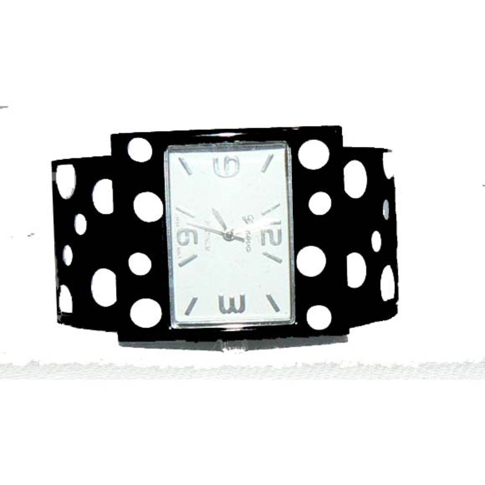 Women’s Cuff Watch Black With White Dots